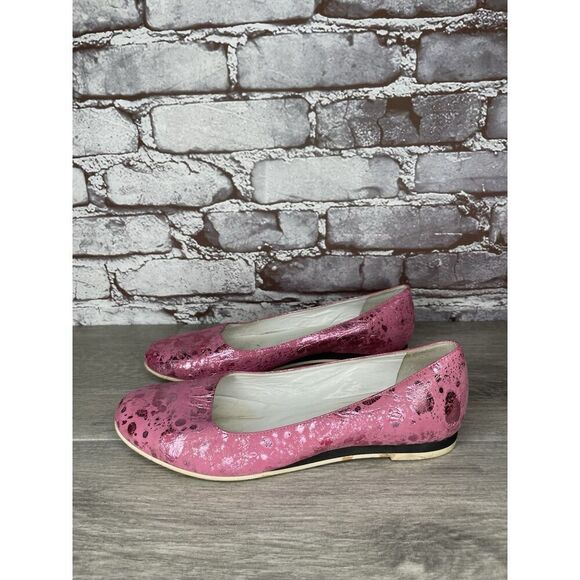 Osvaldo Pericoli Pink Leather Spots VTG Designer Ballet Flats Women 7M US/37.5EU - Picture 13 of 16